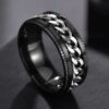Punk 8mm Spinner Chain Ring For Men