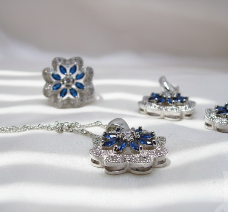 925 Silver Luxury Jewelry Set Pakistan by dangoi