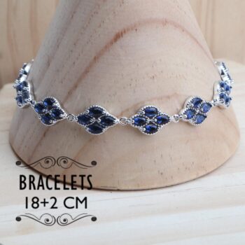 Silver 925 Flower Blue Zircon Jewelry Set
