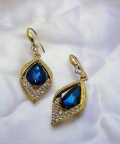 Rhinestone Geometric Blue Crystal Earrings