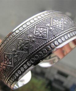 Ethnic Zinc Alloy Antique Carved Statement Wide Cuff Bracelet 2