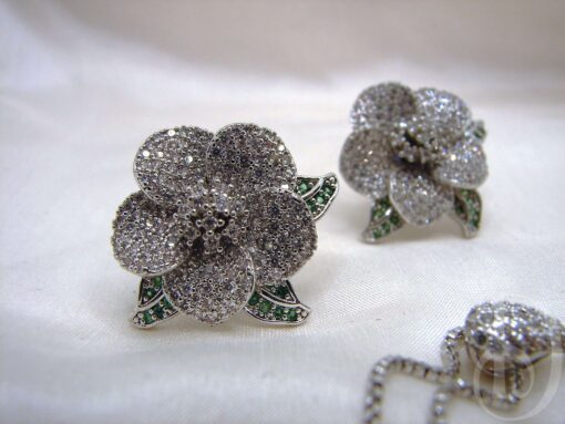 Elegant Floral Zircon Jewelry Set