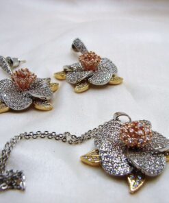 Floral Set with Micro Pave Zircons