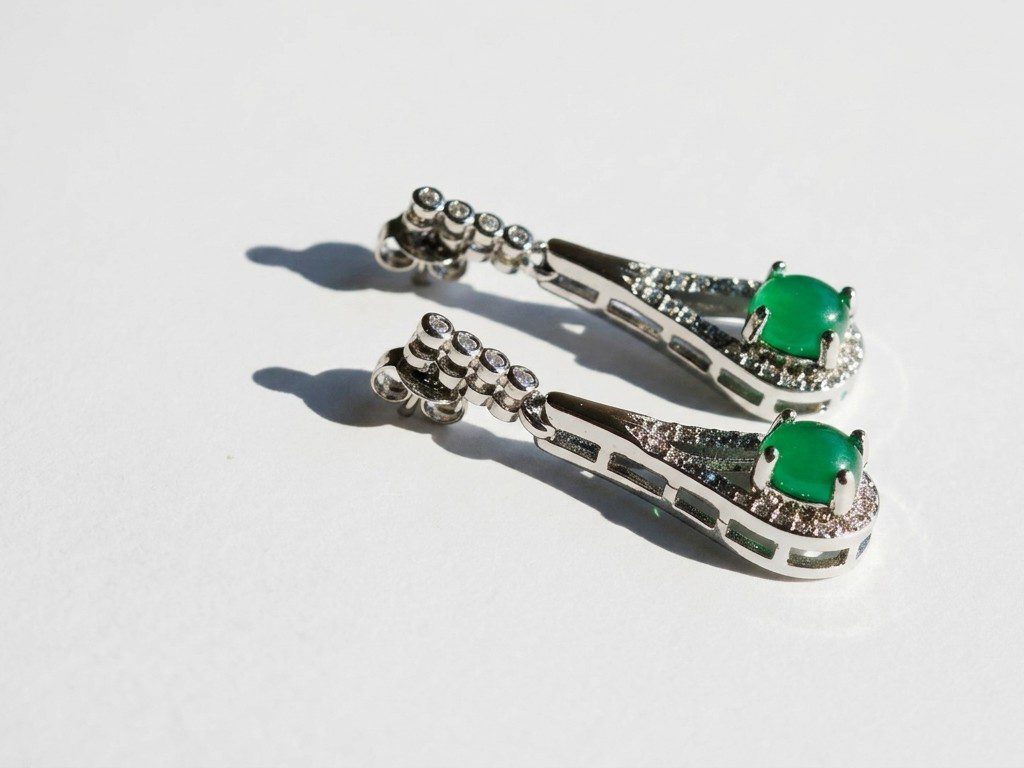 silver green earrings pakistan 925 Silver Earrings Pakistan by dango