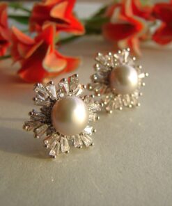 Grey Pearl Studs in 925 Silver