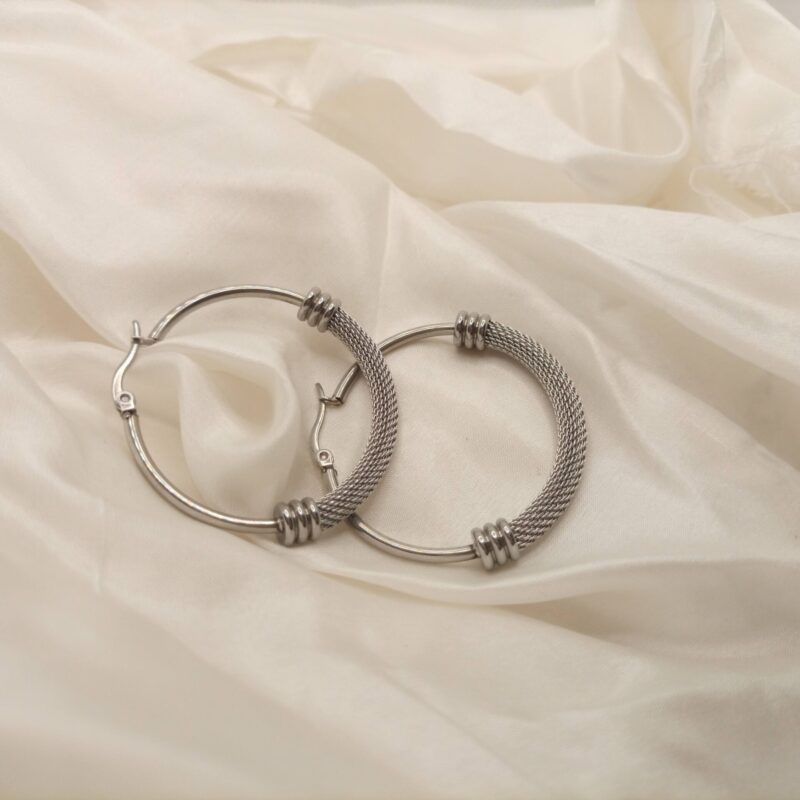 Stainless-Steel Grey Trendsetter Earrings