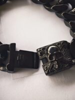 Stainless Steel Wide Skull Lock Bracelet - Image 2