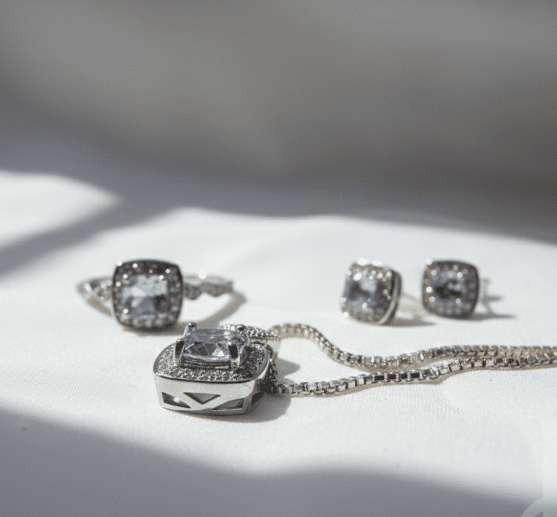 Topaz Silver Jewelry Set for women Pakistan by dango
