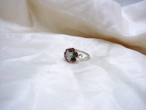 925 Silver Natural Rainbow Mystic Topaz Ring