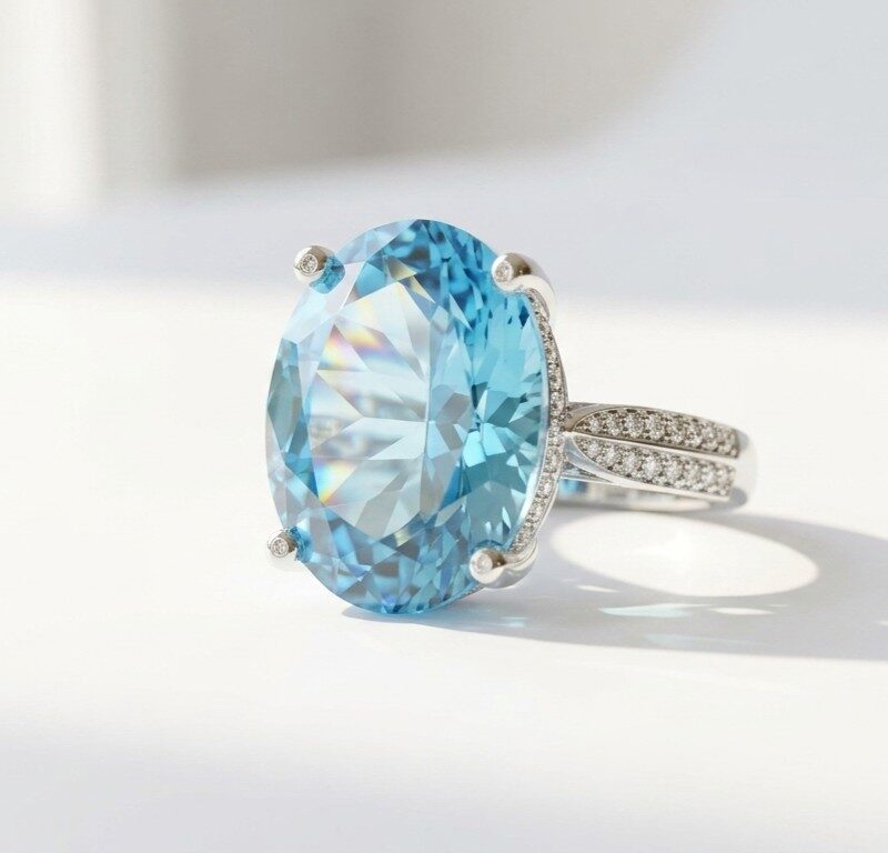 Blue Zircon Women's Ring Pakistan by dango