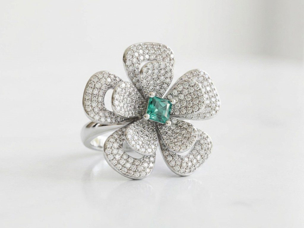 flower ring pakistan Flower Zircon Ring for Women Pakistan by dango