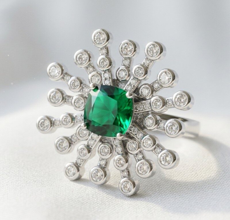 Green Zircon Women's Ring Pakistan by dango