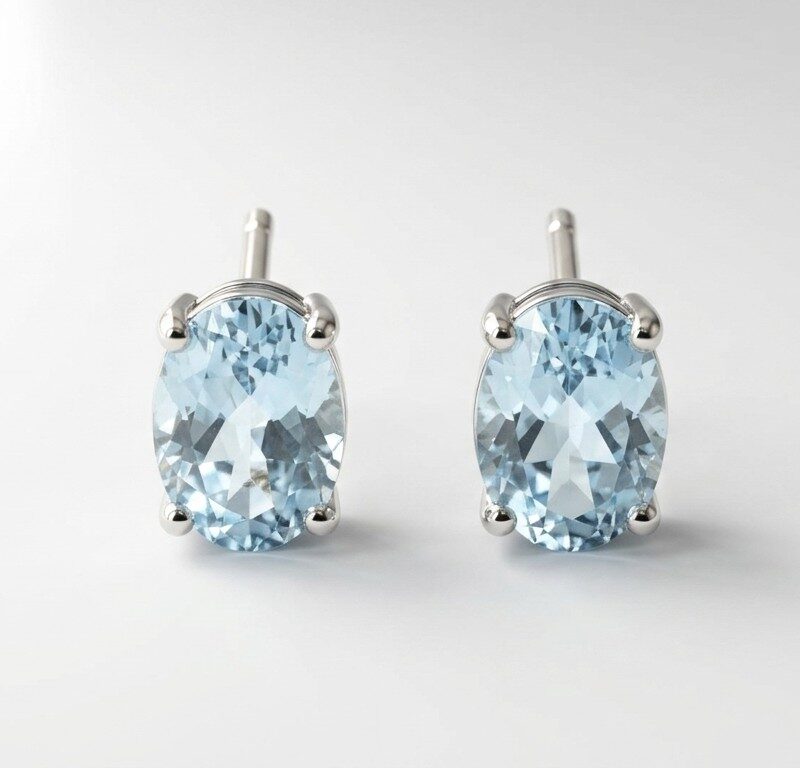 Topaz Silver Stud Earrings Pakistan by dango