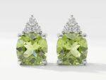 Peridot Silver Stud Earrings Pakistan by dango