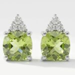 Peridot Silver Stud Earrings Pakistan by dango