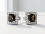 Quartz Silver Stud Earrings Pakistan by dango