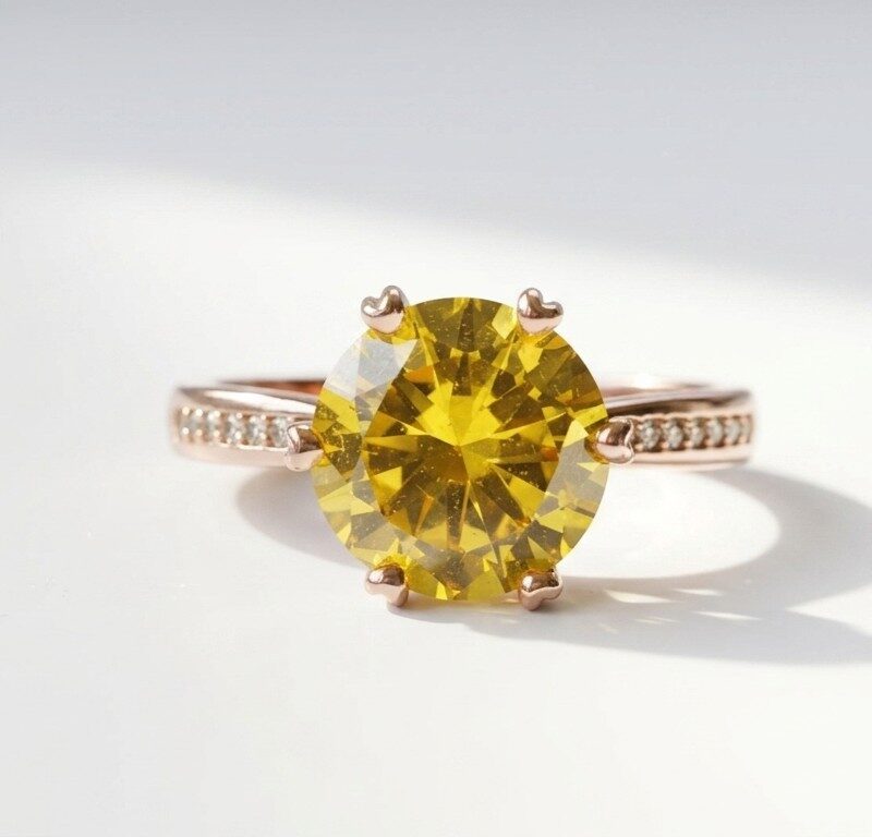 Yellow Crystal Adjustable Ring Pakistan by dango