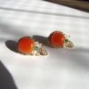 Orange Chalcedony Earrings in Silver