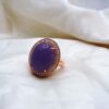 Lilac Chalcedony Adjustable Ring in Gold Plated Silver
