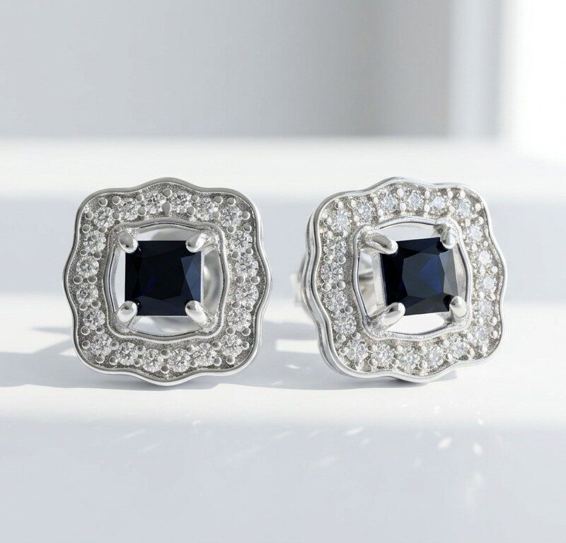 Silver Stud Earrings for women in Pakistan by dango