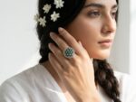 Green & White Zircon Silver Ring - Image 2