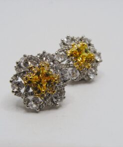 925 sterling silver studs with yellow zircon