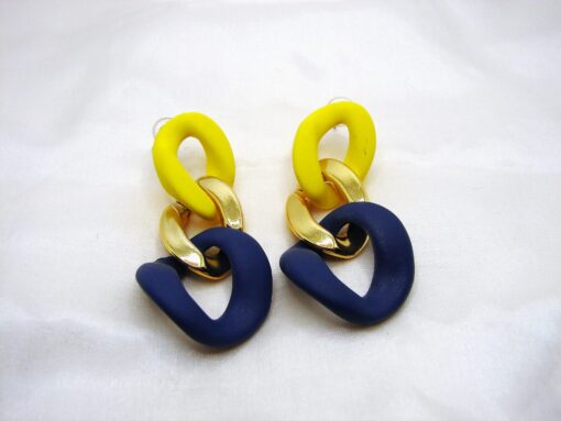 Yellow & Blue Acrylic Earrings