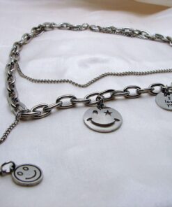 Stainless Steel Punk Smiley Chain
