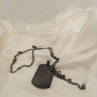 Black Dog tag in stainless steel