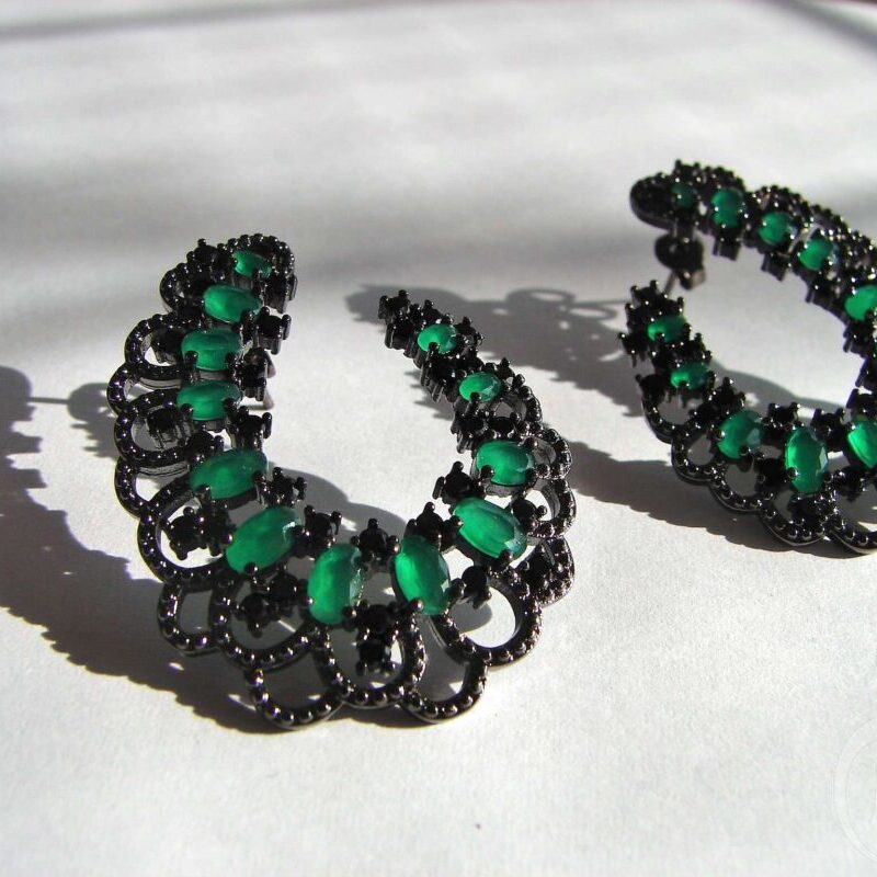 Green Earrings for women Pakistan by dango