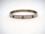 Silver Stainless Steel & Zircon 16cm Bangle