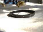 Black Stainless Steel & Zircon 19cm Bangle