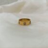 Gold Stainless Steel &Zircon 6mm Band