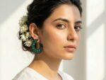 Green Zircon Creeper Earrings - Image 2