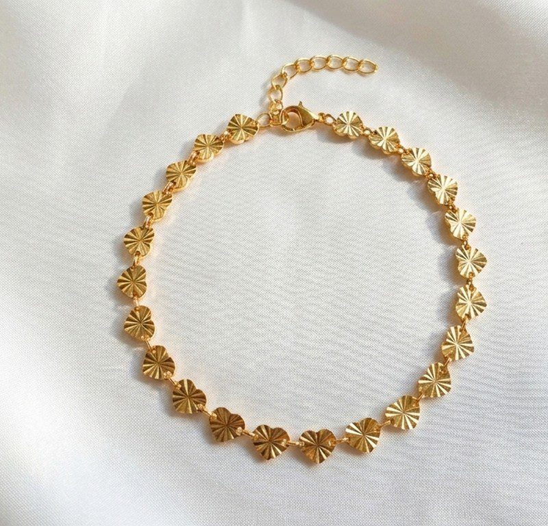 Gold Plated Hearts Anklet Pakistan by dango