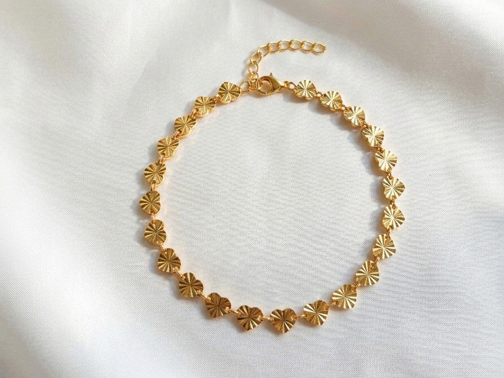 gold hearts anklet Gold Plated Hearts Anklet Pakistan by dango