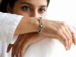 Stainless Steel Black & White Disc Bracelet - Image 2
