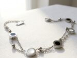 Stainless Steel Black & White Disc Bracelet