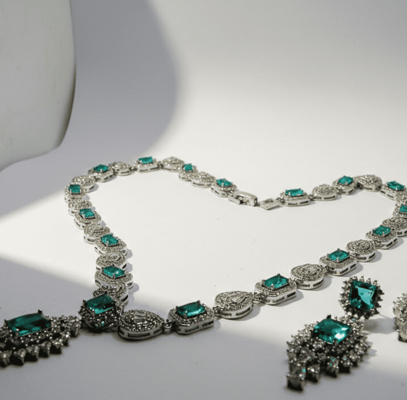 Green Zircon Jewelry Set for Women Pakistan by dango