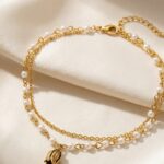 Tulip Dangle Double Chain Anklet