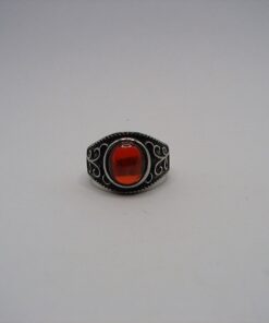 Red Garnet Stainless Steel Ring