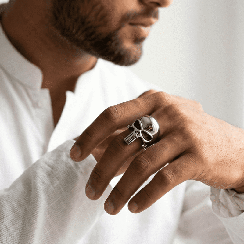 Punisher Stainless Steel Men's Ring Pakistan by dango