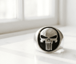 Punisher Silver Skull Steel Ring for men in Pakistan by dango