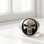 Punisher Silver Skull Steel Ring for men in Pakistan by dango