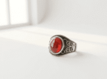 Red Stone Stainless Steel Ring