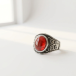 Red Stone Stainless Steel Ring