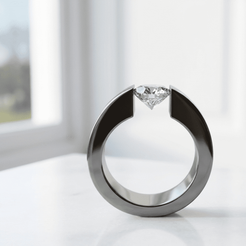 Stainless Steel Zircon Band Men's Ring Pakistan by dango