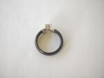 Black Ceramic Zircon Ring - Image 3