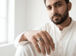 Silver Stainless Steel Ring with Black Brick - Image 3