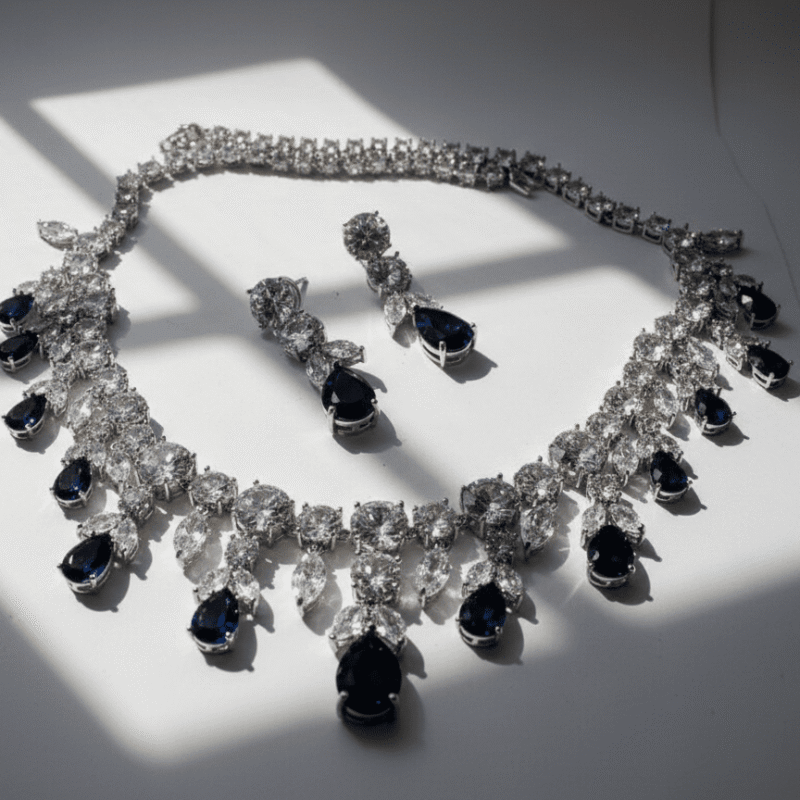 Blue Zircon Luxury Jewelry Set for women in Pakistan by dango